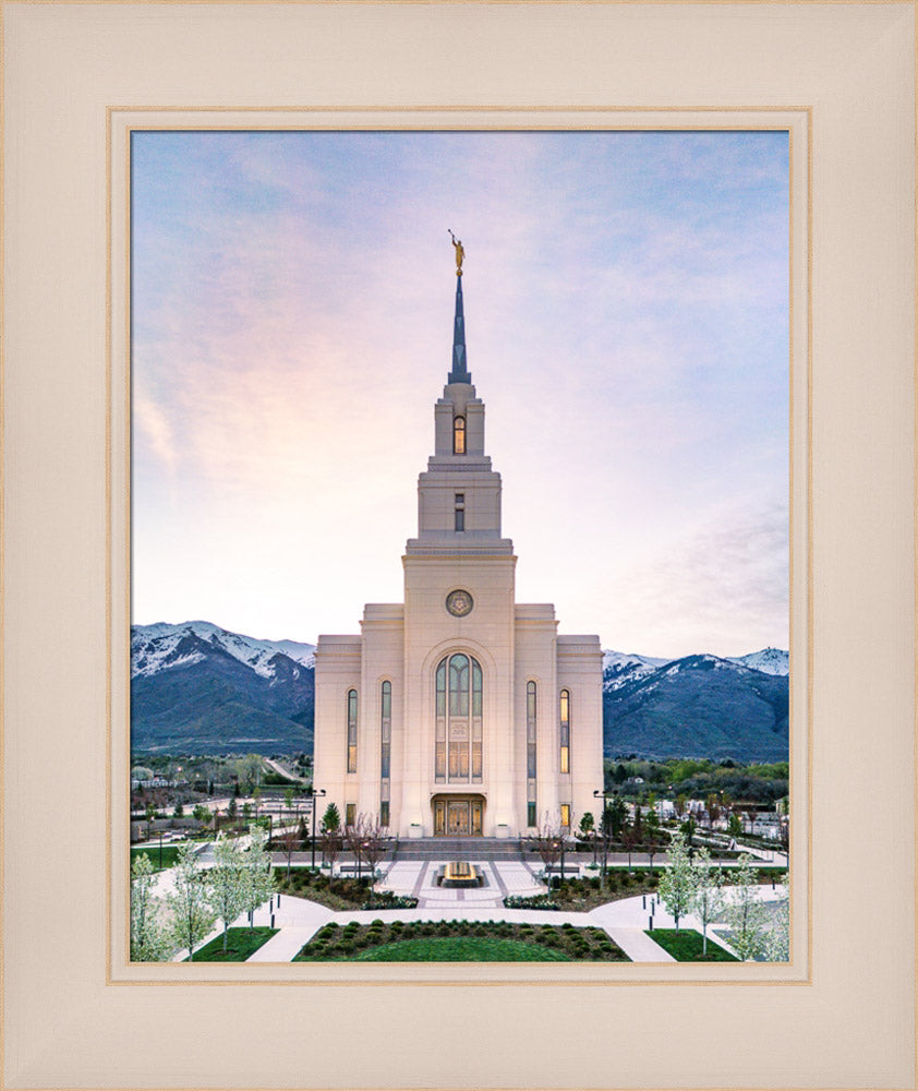 Layton Utah Temple- Mountain Blossoms  - framed giclee canvas