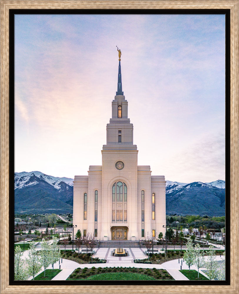 Layton Utah Temple- Mountain Blossoms  - framed giclee canvas