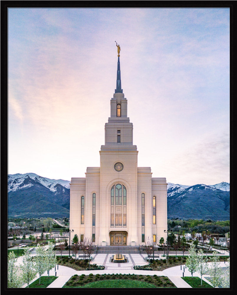 Layton Utah Temple- Mountain Blossoms  - framed giclee canvas