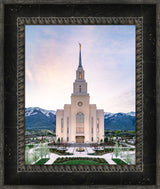 Layton Utah Temple- Mountain Blossoms  - framed giclee canvas