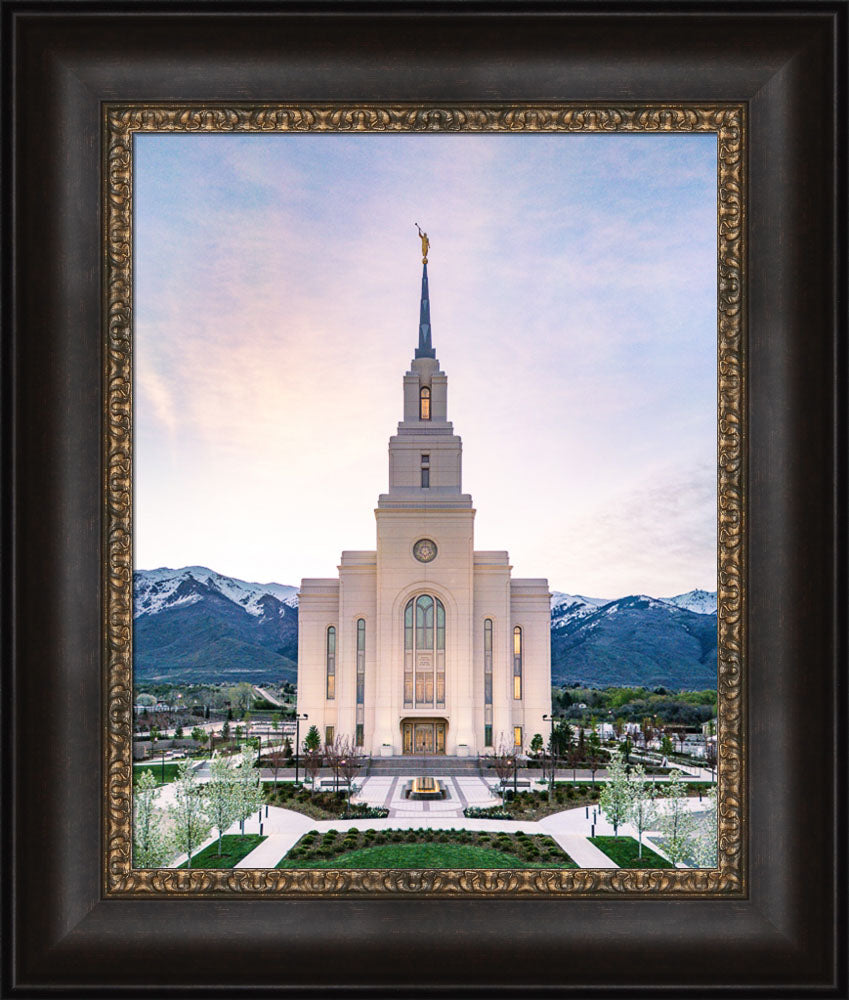 Layton Utah Temple- Mountain Blossoms  - framed giclee canvas