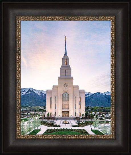 Layton Utah Temple- Mountain Blossoms  - framed giclee canvas