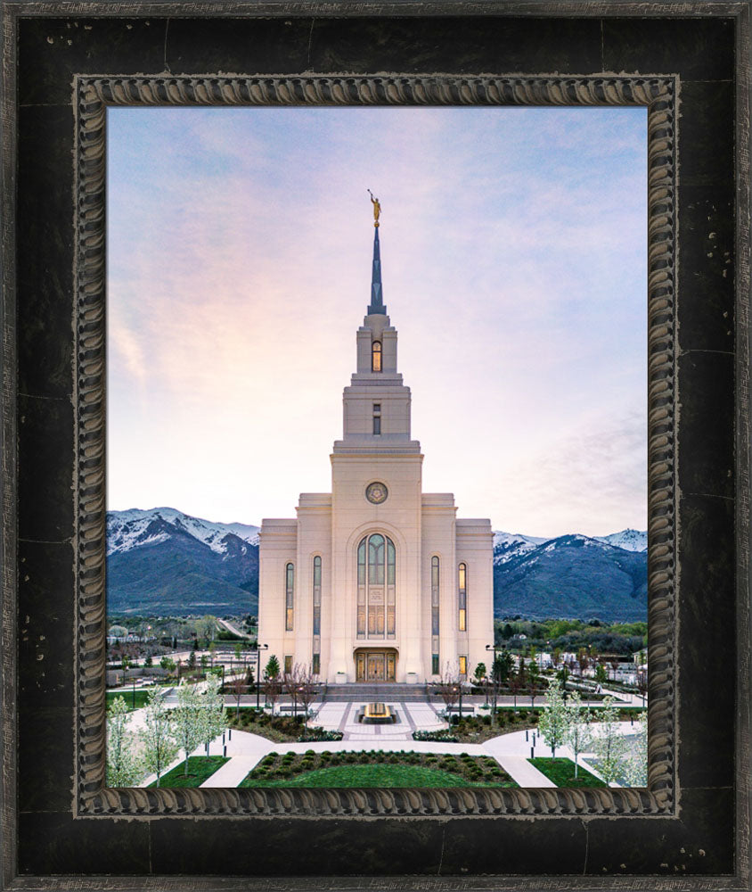 Layton Utah Temple- Mountain Blossoms  - framed giclee canvas