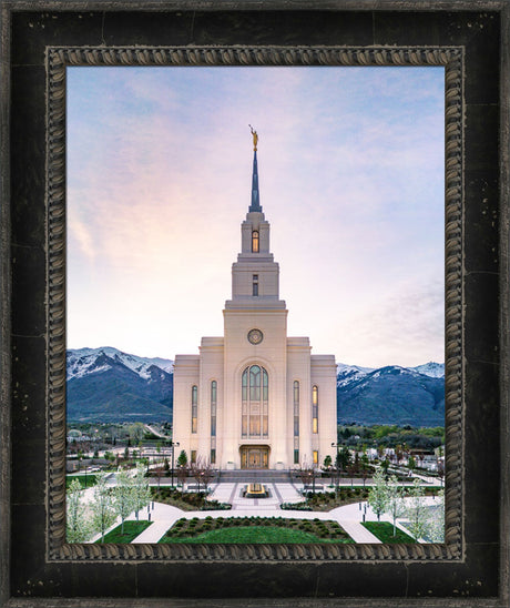 Layton Utah Temple- Mountain Blossoms  - framed giclee canvas