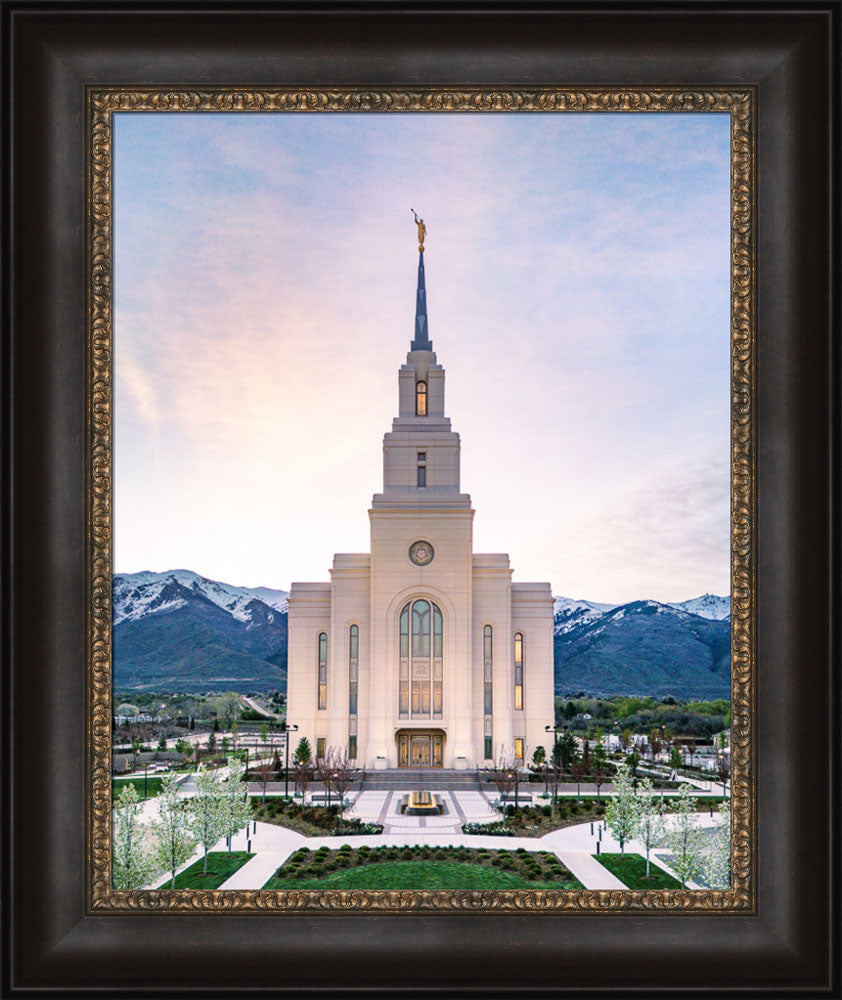 Layton Utah Temple- Mountain Blossoms  - framed giclee canvas