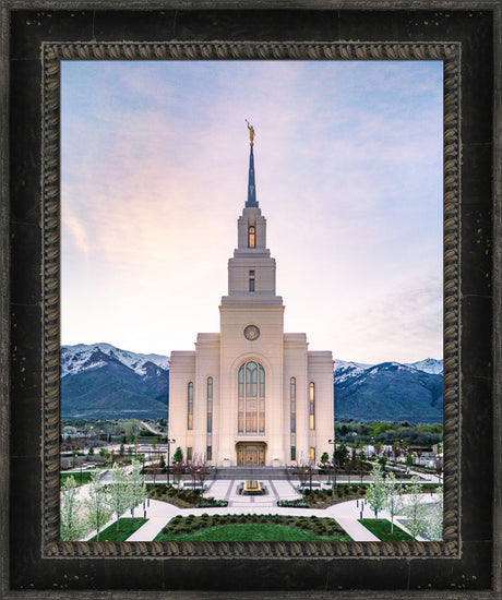 Layton Utah Temple- Mountain Blossoms  - framed giclee canvas