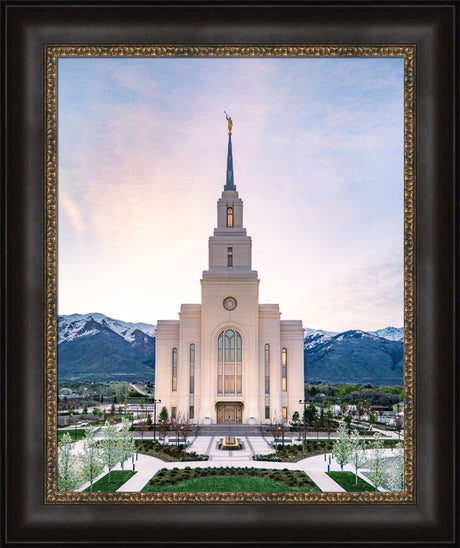 Layton Utah Temple- Mountain Blossoms  - framed giclee canvas