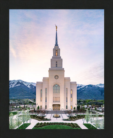 Layton Utah Temple- Mountain Blossoms  - framed giclee canvas