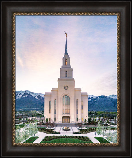 Layton Utah Temple- Mountain Blossoms  - framed giclee canvas