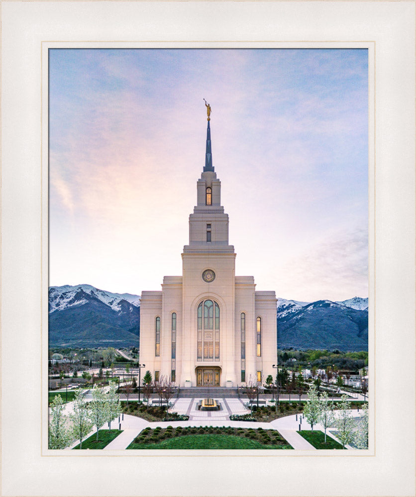 Layton Utah Temple- Mountain Blossoms  - framed giclee canvas