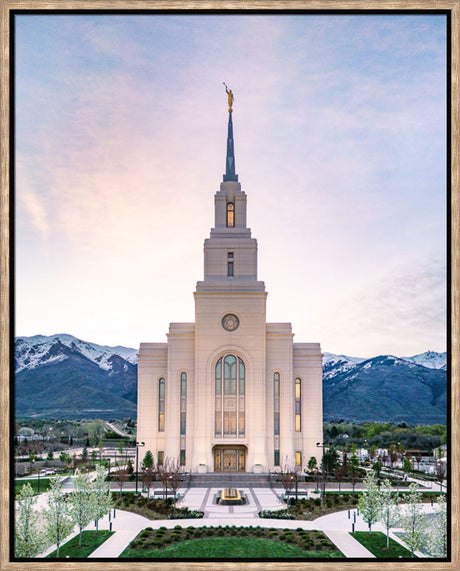 Layton Utah Temple- Mountain Blossoms  - framed giclee canvas