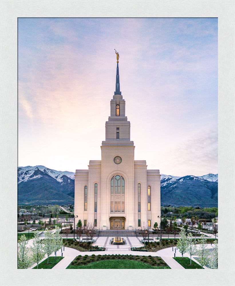 Layton Utah Temple- Mountain Blossoms  - framed giclee canvas