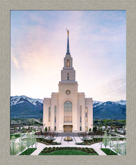 Layton Utah Temple- Mountain Blossoms  - framed giclee canvas