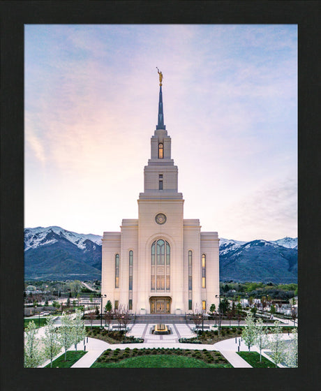 Layton Utah Temple- Mountain Blossoms  - framed giclee canvas