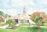 Watercolor painting of New Raleigh LDS Temple