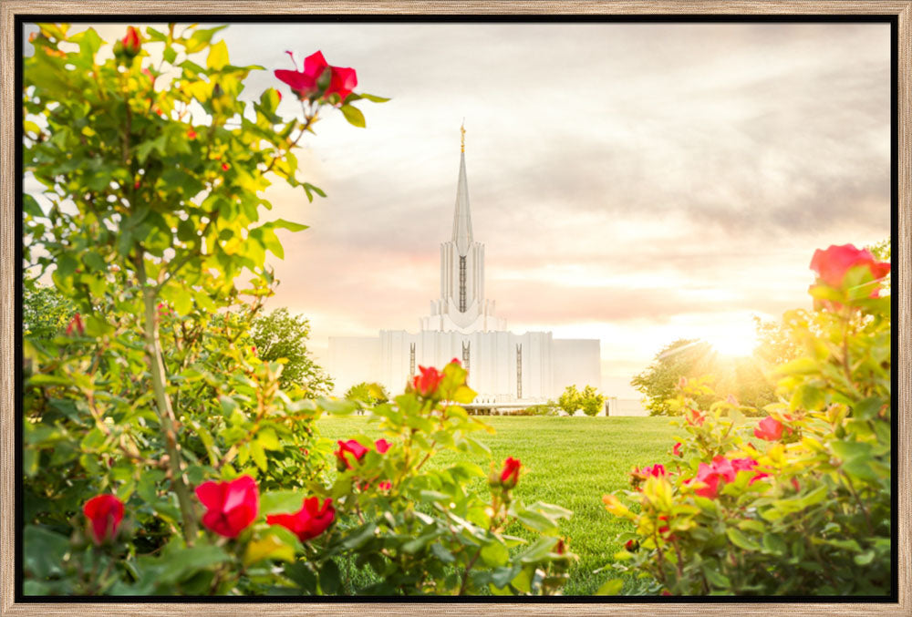 Jordan River Utah Temple - Roses by Evan Lurker