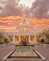 Phoenix Arizona Temple - Fiery Sky by Evan Lurker