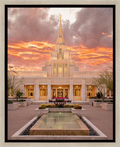 Phoenix Arizona Temple - Fiery Sky by Evan Lurker