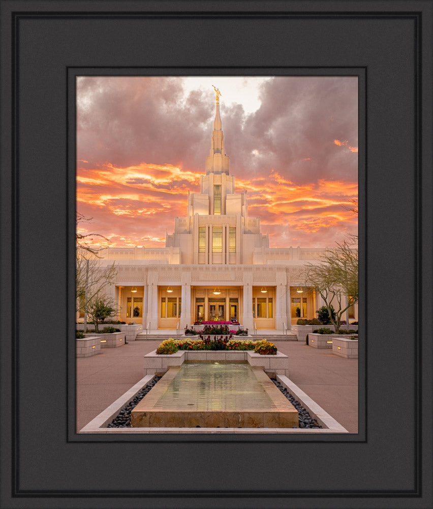 Phoenix Arizona Temple - Fiery Sky by Evan Lurker