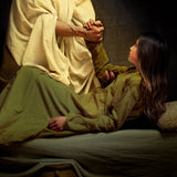 Christ taking a young girl by the hand and commanding her to rise.