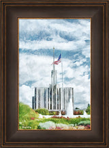 Seattle Temple - US Flag by Greg Collins