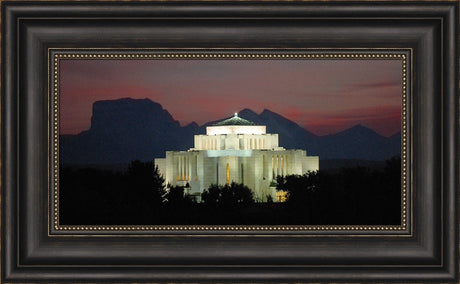 Cardston Temple - Chief Mountain Panorama by Hank deLespinasse