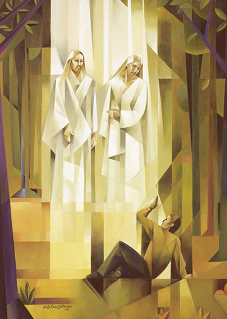 God, the Father, and Jesus Christ appear to the boy, Joseph Smith. Art 2