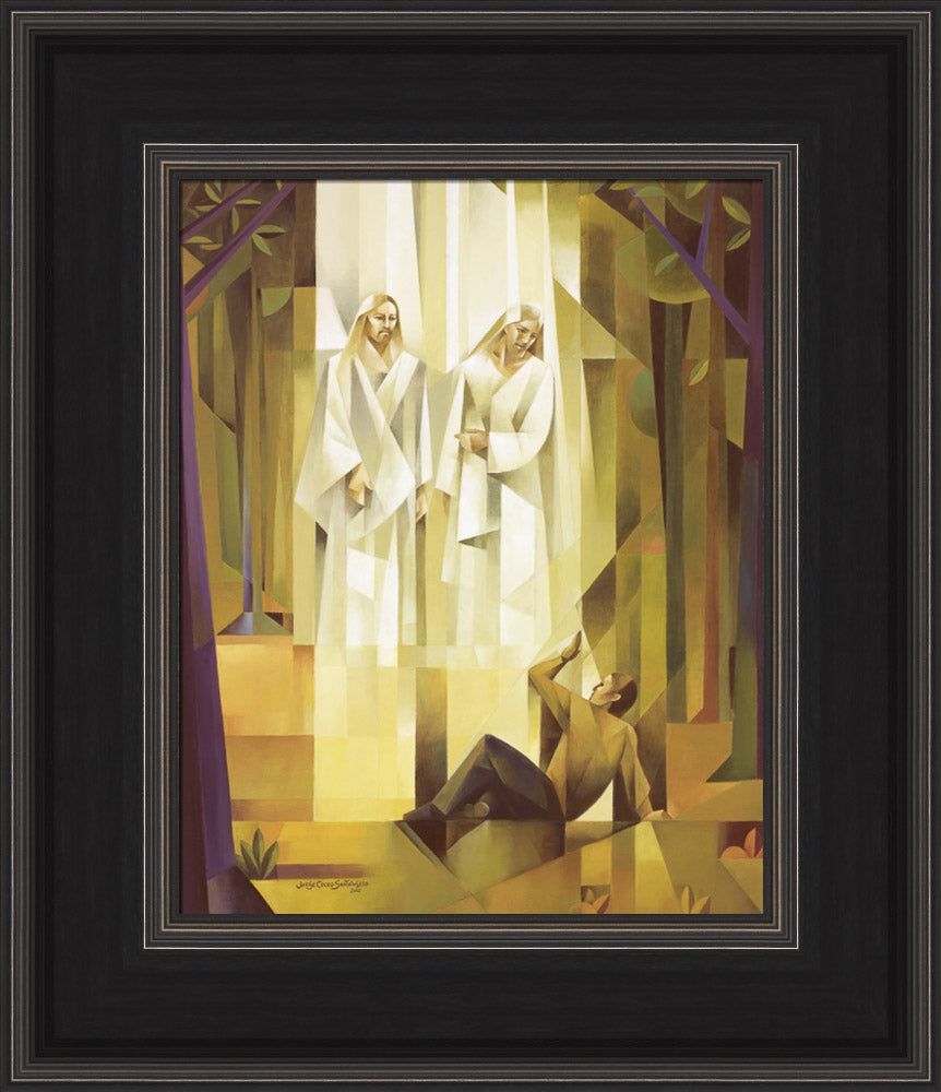 God, the Father, and Jesus Christ appear to the boy, Joseph Smith. Art 13