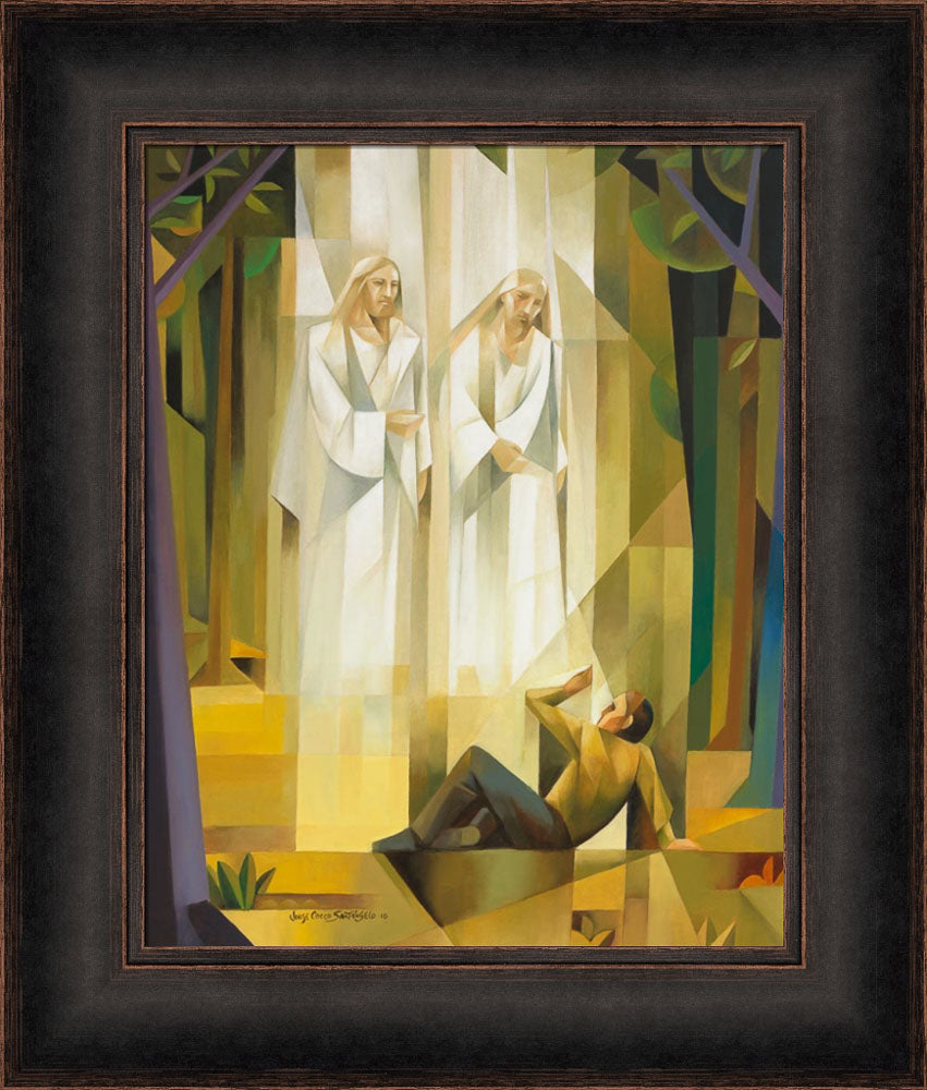 God, the Father, and Jesus Christ appear to the boy, Joseph Smith. Art 14