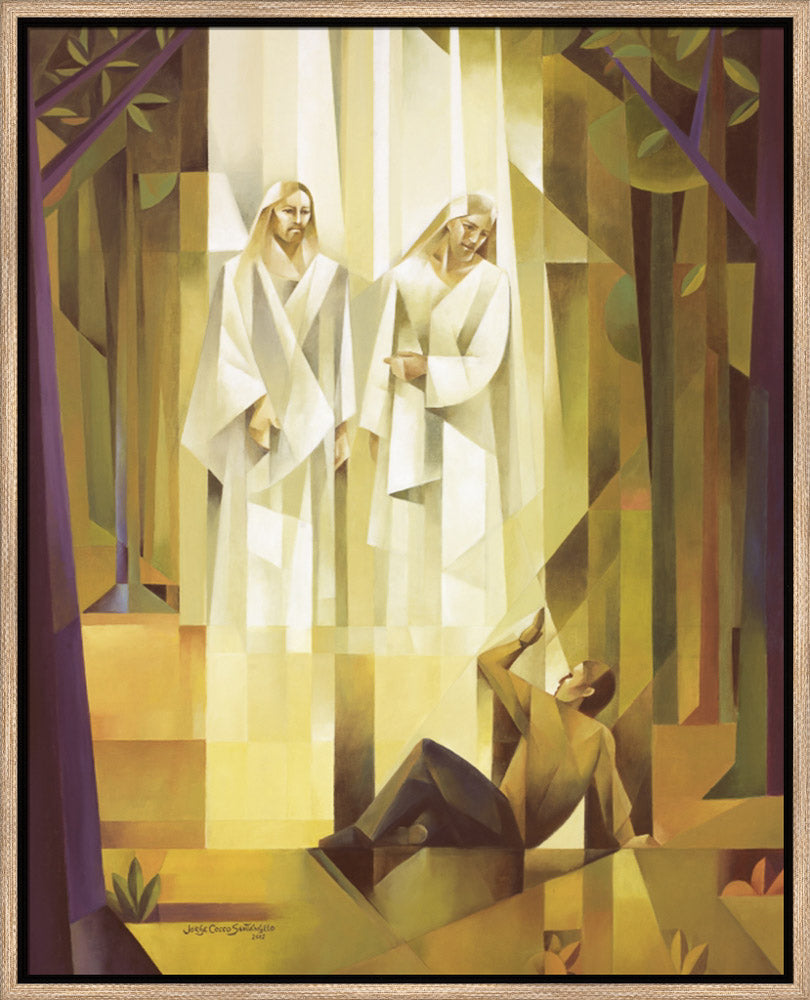 God, the Father, and Jesus Christ appear to the boy, Joseph Smith. Art 12