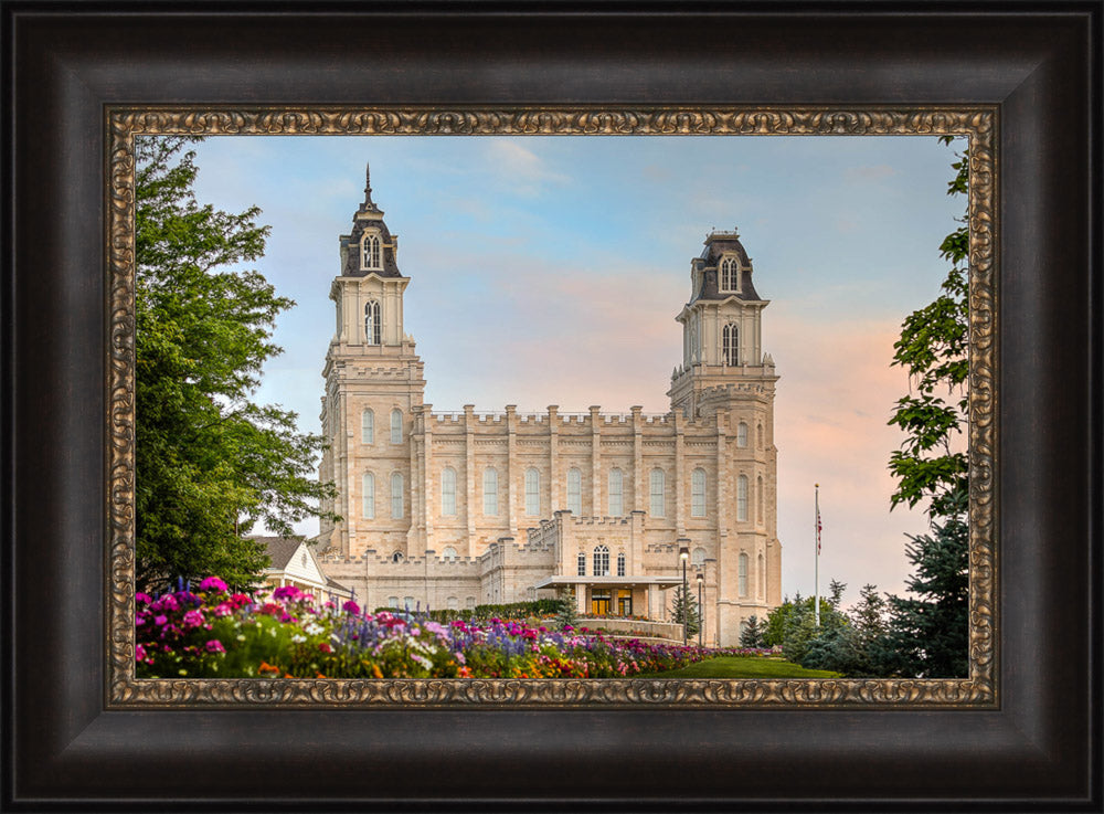 Manti Temple - Flower Garden by Kyle Woodbury