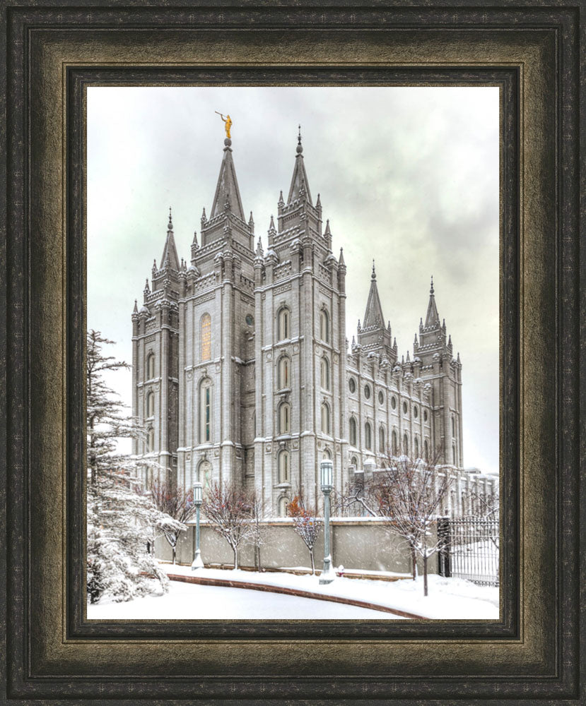 Salt Lake Temple - Snowy View by Kyle Woodbury