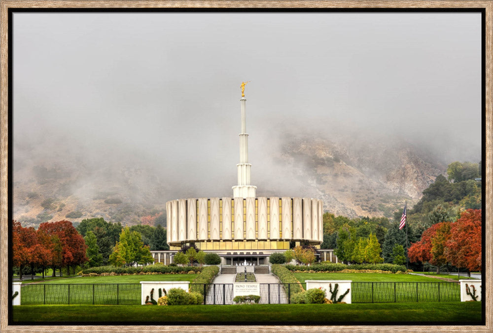 Provo Temple - Fall Fog by Kyle Woodbury