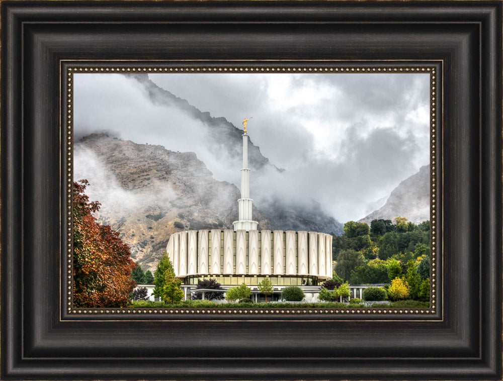 Provo Temple - Foggy Mountains by Kyle Woodbury