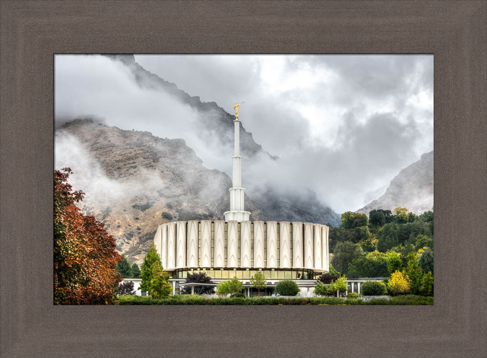 Provo Temple - Foggy Mountains by Kyle Woodbury