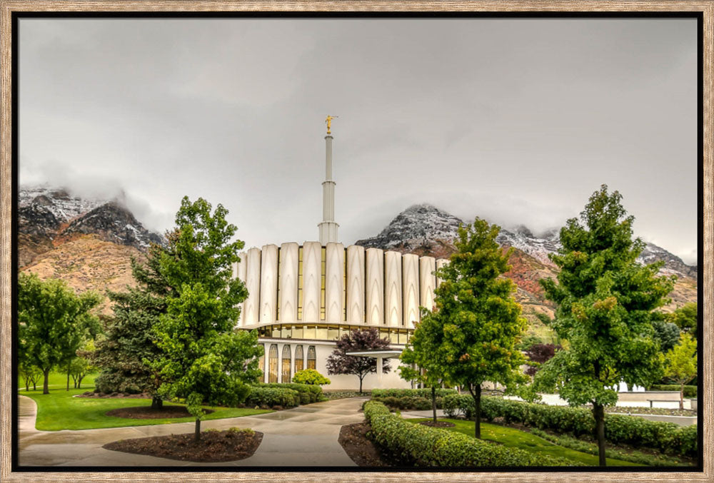 Provo Temple - Snowcapped Mountains by Kyle Woodbury