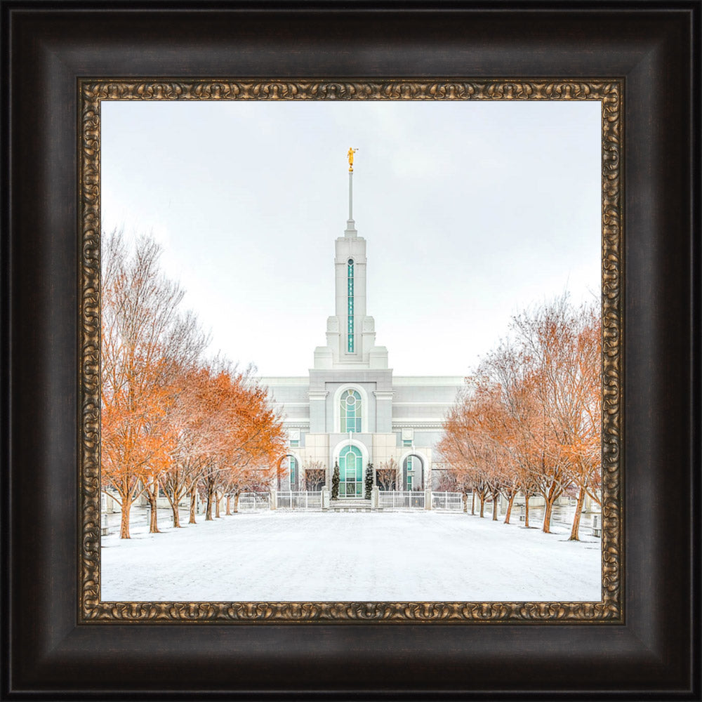 Mount Timpanogos Temple - First Snowstorm by Kyle Woodbury