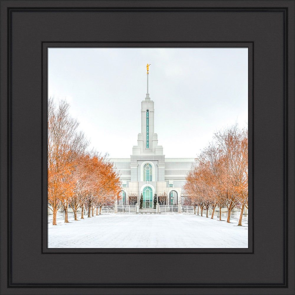 Mount Timpanogos Temple - First Snowstorm by Kyle Woodbury