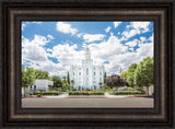 St. George Utah Temple - Blue Cloudy Skies by Lance Bertola