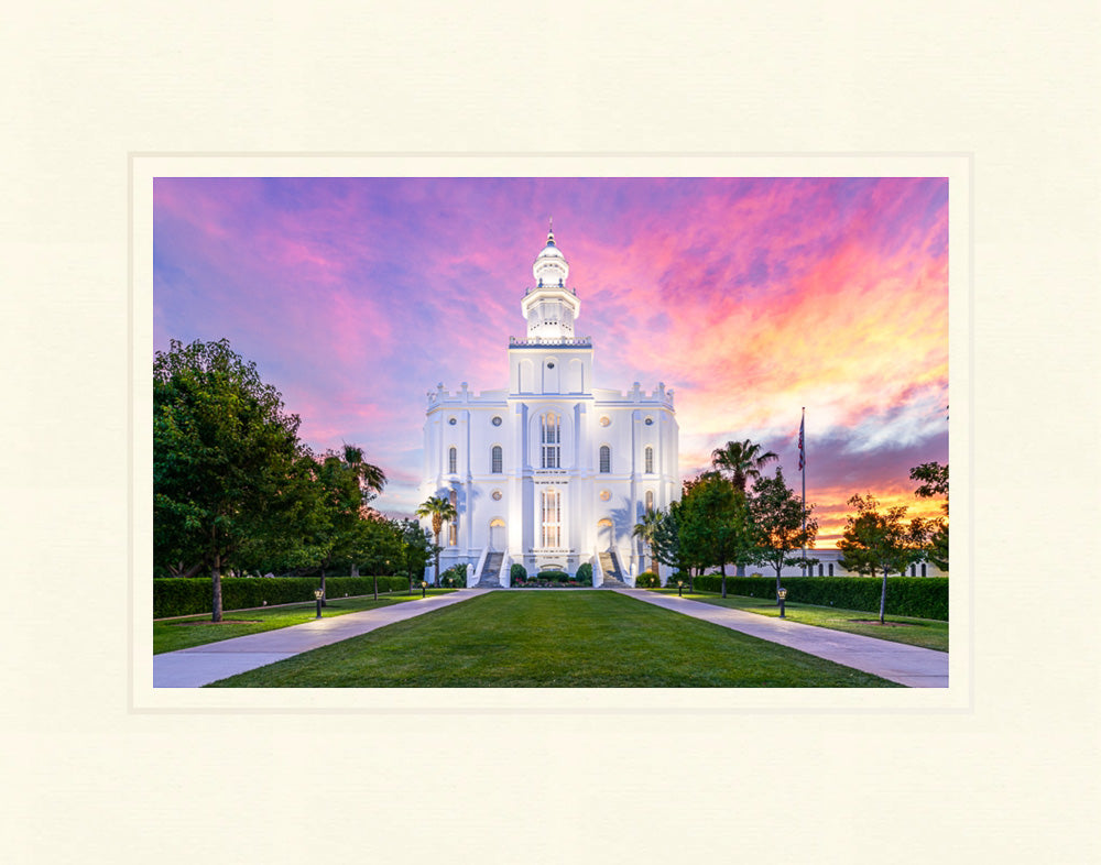 St. George Temple- Sunburst Sunset by Lance Bertola