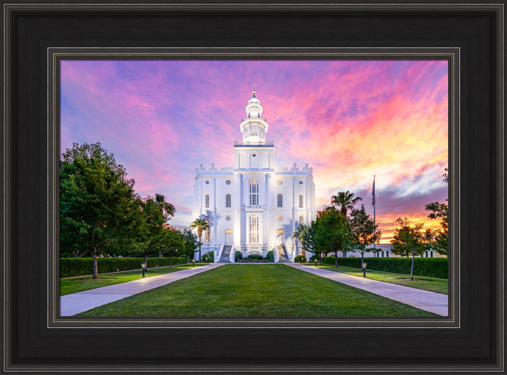 St. George Temple- Sunburst Sunset by Lance Bertola