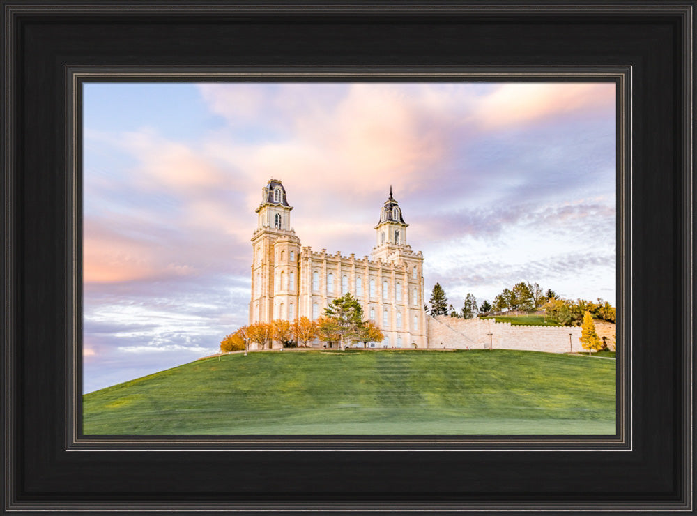 Manti Utah Temple - Pastel Sky by Lance Bertola