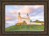 Manti Utah Temple - Pastel Sky by Lance Bertola