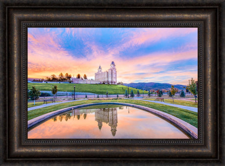 Manti Utah Temple - Reflection Pool by Lance Bertola