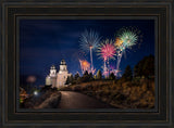 Manti Temple - Fireworks by Lance Bertola