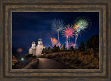 Manti Temple - Fireworks by Lance Bertola