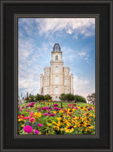 Manti Utah Temple - Summer Flowers by Lance Bertola