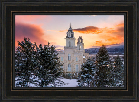 Manti Temple - Snow Covered Valley by Lance Bertola