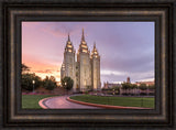 Salt Lake City Temple - Sunset Lit Pathway by Lance Bertola