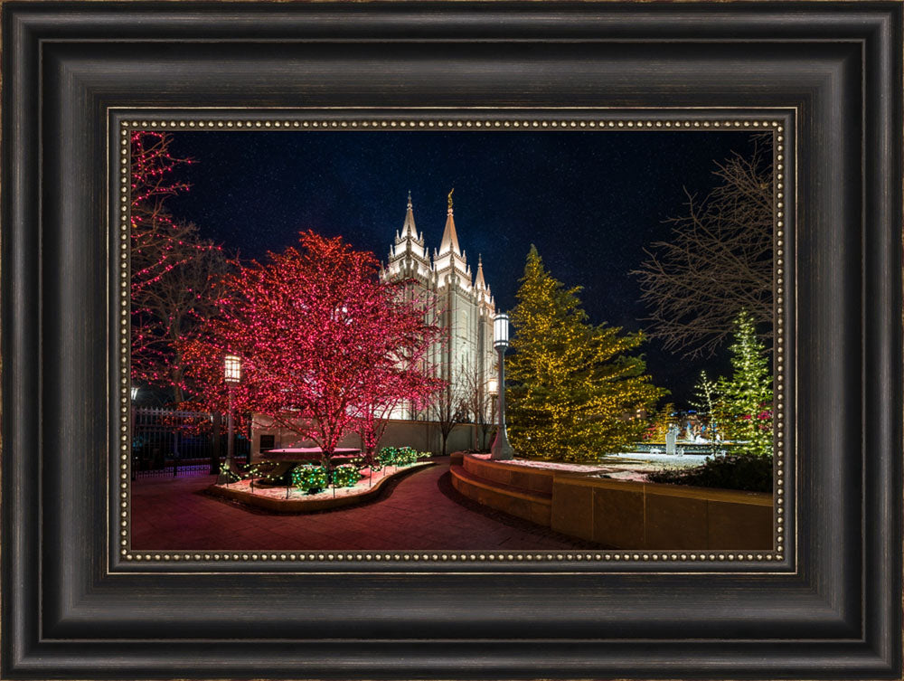 Salt Lake Temple - Christmas Pathway by Lance Bertola